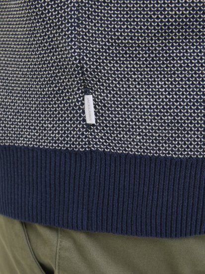 Jack & Jones Ceaston Knit Short Sleeve Sweater Grey/Blue - Puloveri & dukserice - Muške Puloveri & dukserice veliki brojevi