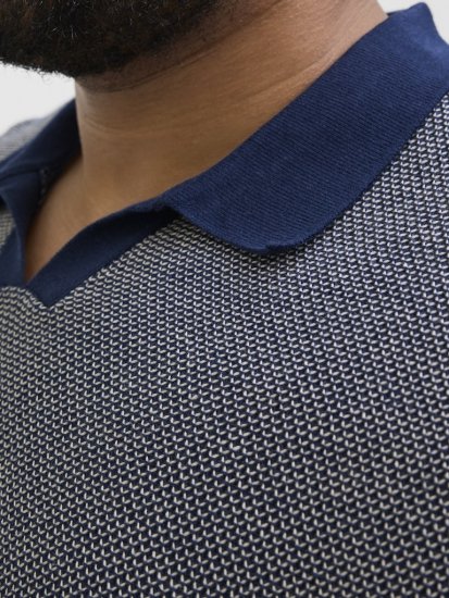 Jack & Jones Ceaston Knit Short Sleeve Sweater Grey/Blue - Puloveri & dukserice - Muške Puloveri & dukserice veliki brojevi