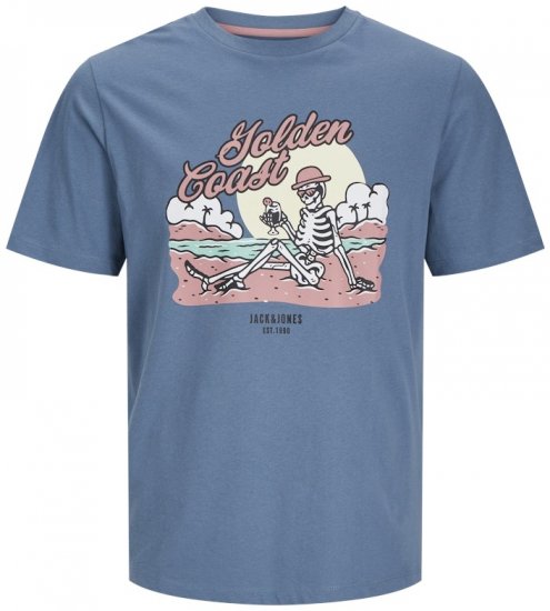 Jack & Jones Elijah Crew Neck T-Shirt Blue - Majice Kratkih Rukava - Muške Majice Kratkih Rukava Veliki Brojevi 