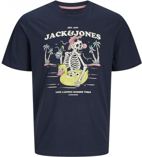 Jack & Jones Elijah Crew Neck T-Shirt Navy - Majice Kratkih Rukava - Muške Majice Kratkih Rukava Veliki Brojevi 