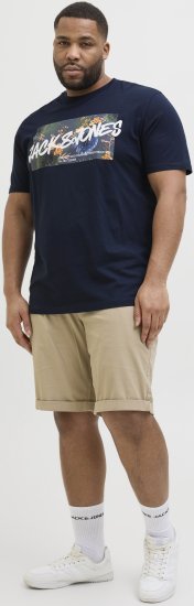 Jack & Jones Hawaii Shape Crew Neck T-Shirt Navy - Majice Kratkih Rukava - Muške Majice Kratkih Rukava Veliki Brojevi 