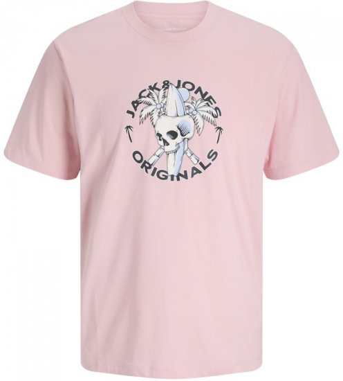 Jack & Jones Skull Coast Crew Neck T-Shirt Tickled Pink - Majice Kratkih Rukava - Muške Majice Kratkih Rukava Veliki Brojevi 