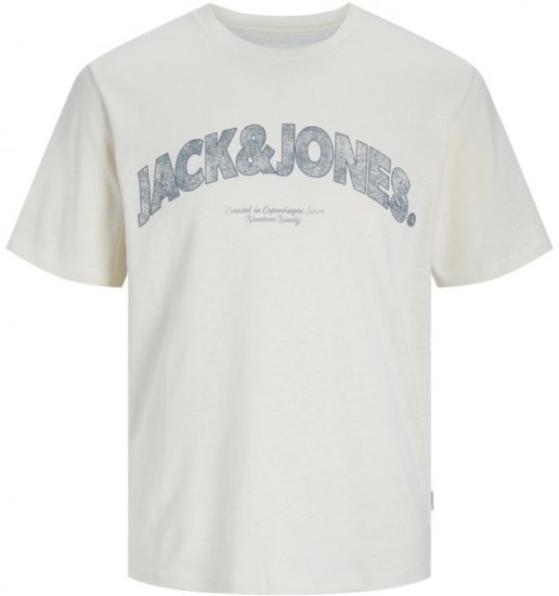 Jack & Jones Almeria Bold Branding T-Shirt Antique White - Majice Kratkih Rukava - Muške Majice Kratkih Rukava Veliki Brojevi 