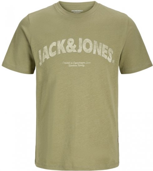 Jack & Jones Almeria Bold Branding T-Shirt Khaki Green - Majice Kratkih Rukava - Muške Majice Kratkih Rukava Veliki Brojevi 