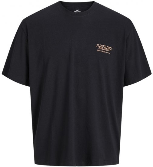 Jack & Jones Botaniq Crew Neck T-Shirt Black - Majice Kratkih Rukava - Muške Majice Kratkih Rukava Veliki Brojevi 