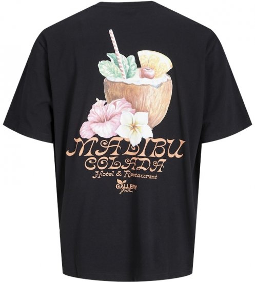 Jack & Jones Botaniq Crew Neck T-Shirt Black - Majice Kratkih Rukava - Muške Majice Kratkih Rukava Veliki Brojevi 