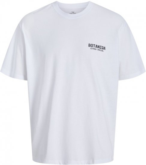 Jack & Jones Botaniq Crew Neck T-Shirt Bright White - Majice Kratkih Rukava - Muške Majice Kratkih Rukava Veliki Brojevi 