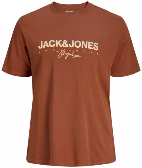 Jack & Jones Canggu Crew Neck T-Shirt Brown - Majice Kratkih Rukava - Muške Majice Kratkih Rukava Veliki Brojevi 