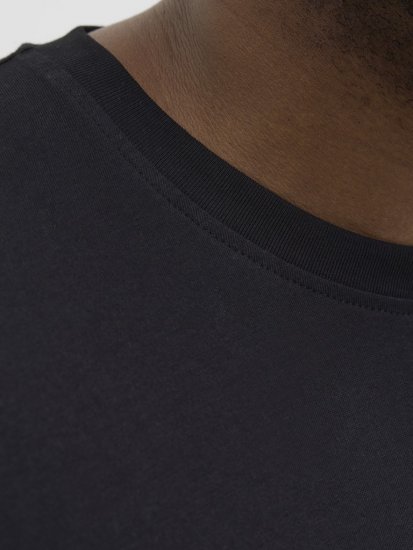Jack & Jones Lavance Crew Neck T-Shirt Black Beauty - Majice Kratkih Rukava - Muške Majice Kratkih Rukava Veliki Brojevi 