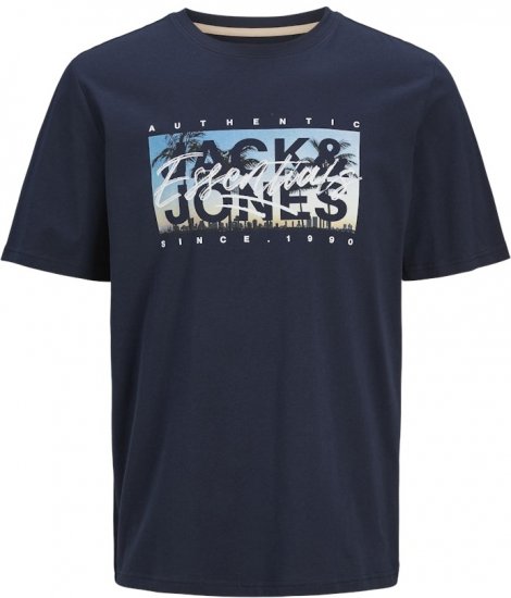 Jack & Jones Colton Photoprint Crew Neck T-Shirt Dark Navy - Majice Kratkih Rukava - Muške Majice Kratkih Rukava Veliki Brojevi 