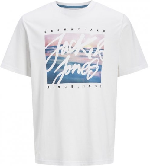 Jack & Jones Colton Photoprint Crew Neck T-Shirt White - Majice Kratkih Rukava - Muške Majice Kratkih Rukava Veliki Brojevi 