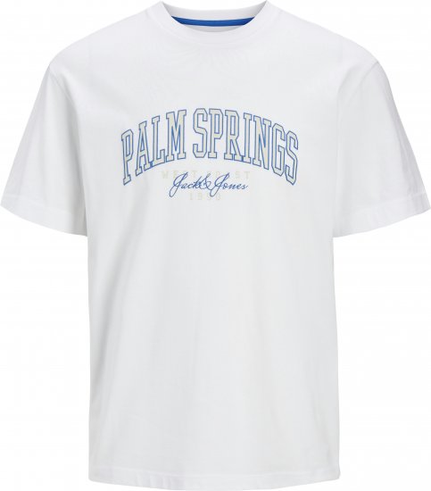 Jack & Jones Detroit Crew Neck T-Shirt White - Majice Kratkih Rukava - Muške Majice Kratkih Rukava Veliki Brojevi 