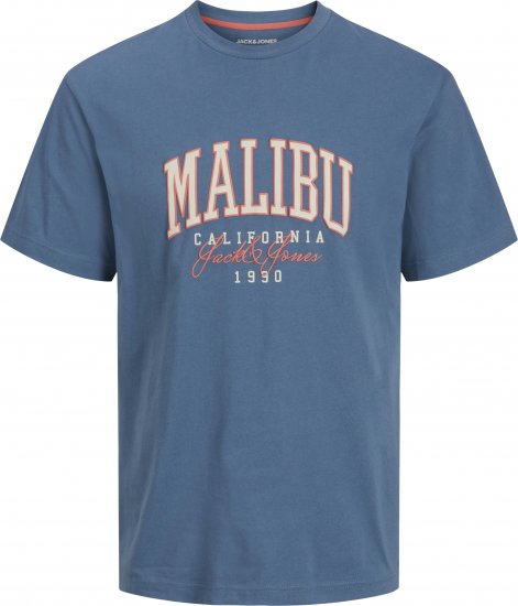 Jack & Jones Detroit Crew Neck T-Shirt Blue - Majice Kratkih Rukava - Muške Majice Kratkih Rukava Veliki Brojevi 