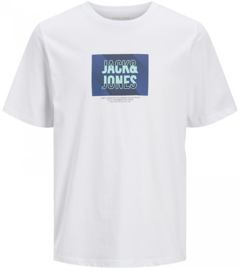 Jack & Jones Hudson Crew Neck T-Shirt White - Majice Kratkih Rukava - Muške Majice Kratkih Rukava Veliki Brojevi 