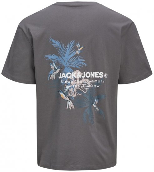 Jack & Jones Hawaii Crew Neck T-Shirt Grey - Majice Kratkih Rukava - Muške Majice Kratkih Rukava Veliki Brojevi 