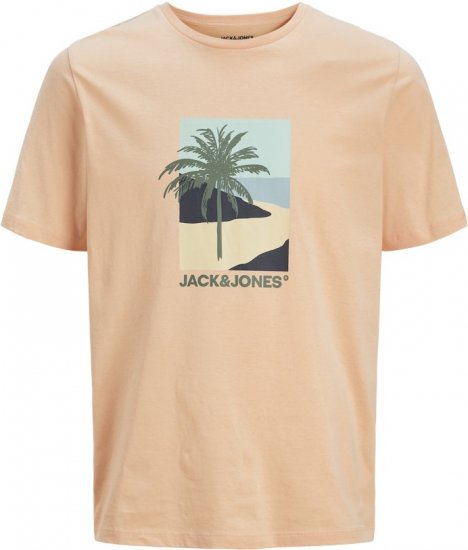Jack & Jones Barbados Graphic Tee Light Pink - Majice Kratkih Rukava - Muške Majice Kratkih Rukava Veliki Brojevi 