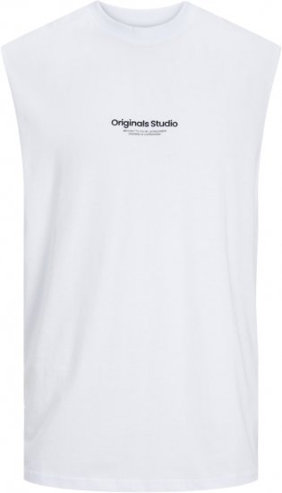 Jack & Jones VESTERBRO Sleeveless T-Shirt Bright White - Majice Kratkih Rukava - Muške Majice Kratkih Rukava Veliki Brojevi 