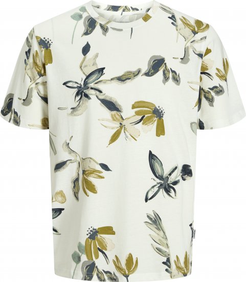 Jack & Jones Varenna AOP Crew Neck T-Shirt White - Majice Kratkih Rukava - Muške Majice Kratkih Rukava Veliki Brojevi 