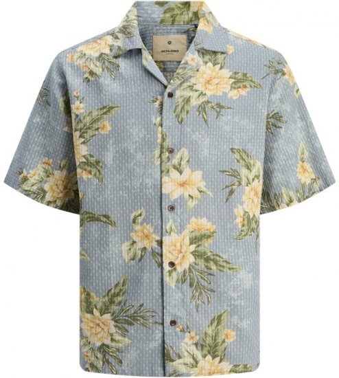 Jack & Jones Vincent Resort Print Relaxed Fit Shirt Coronet Blue - Košulje - Muške Košulje Veliki Brojevi