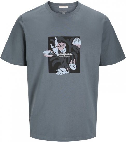 Jack & Jones Almeria Front Print Crew Neck T-Shirt Grey - Majice Kratkih Rukava - Muške Majice Kratkih Rukava Veliki Brojevi 