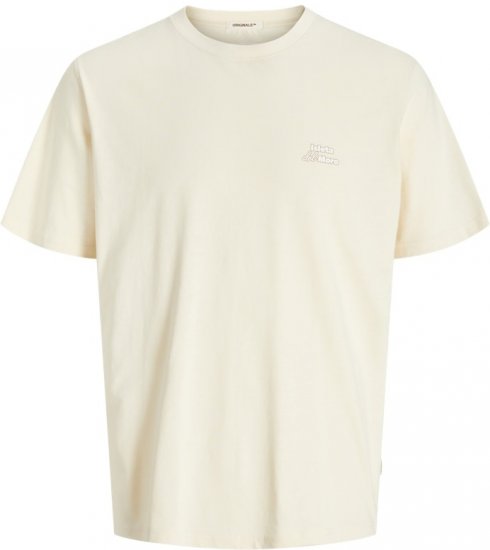 Jack & Jones Almeria Back Print T-Shirt Antique White - Majice Kratkih Rukava - Muške Majice Kratkih Rukava Veliki Brojevi 