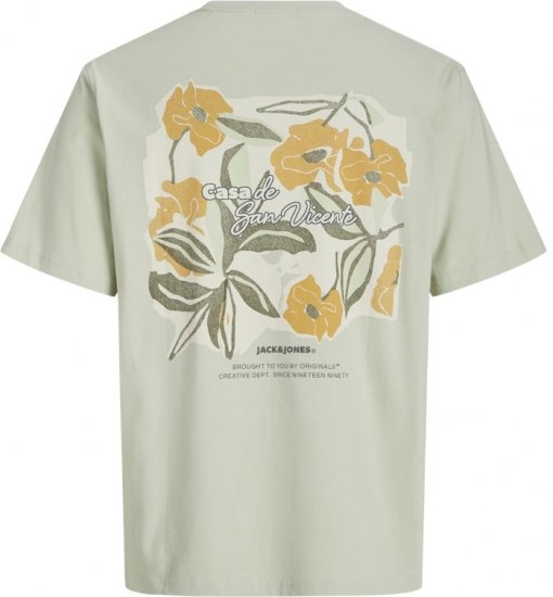 Jack & Jones Almeria Back Print T-Shirt Light Green - Majice Kratkih Rukava - Muške Majice Kratkih Rukava Veliki Brojevi 