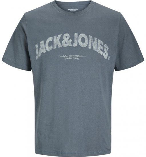 Jack & Jones Almeria Bold Branding T-Shirt Steel Blue - Majice Kratkih Rukava - Muške Majice Kratkih Rukava Veliki Brojevi 