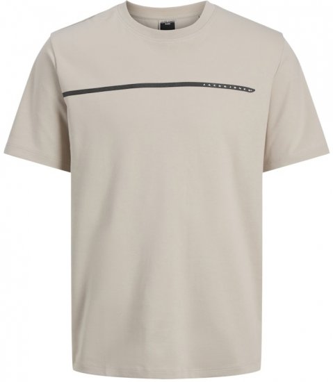 Jack & Jones Fusion Black Line Crew Neck T-Shirt Beige - Majice Kratkih Rukava - Muške Majice Kratkih Rukava Veliki Brojevi 