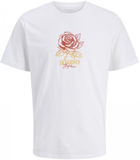Jack & Jones Almeria Crew Neck T-Shirt Bright White - Majice Kratkih Rukava - Muške Majice Kratkih Rukava Veliki Brojevi 