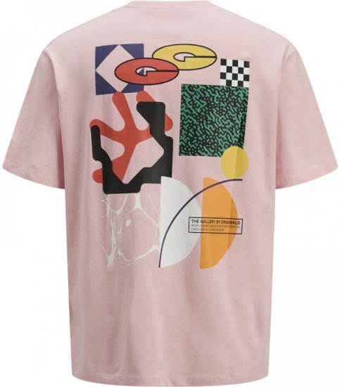 Jack & Jones Fold Crew Neck T-Shirt Tickled Pink - Majice Kratkih Rukava - Muške Majice Kratkih Rukava Veliki Brojevi 