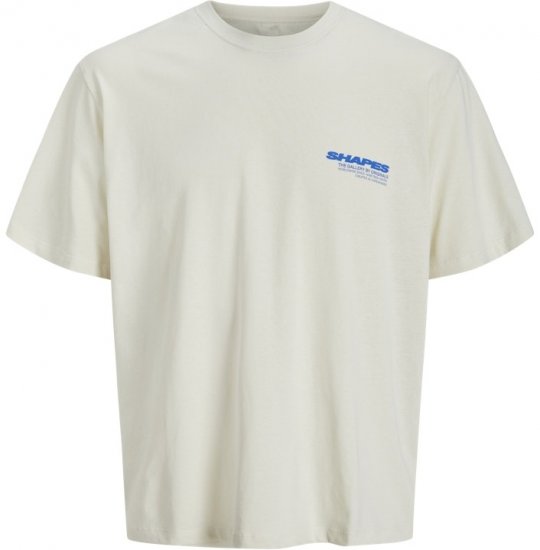 Jack & Jones Fold Crew Neck T-Shirt Antique White - Majice Kratkih Rukava - Muške Majice Kratkih Rukava Veliki Brojevi 