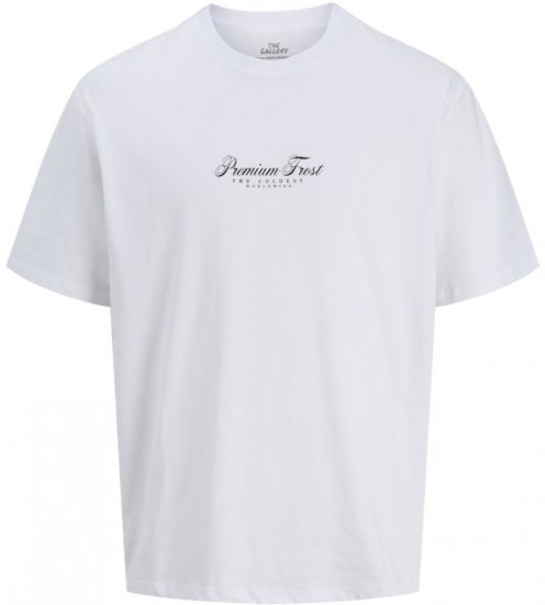 Jack & Jones Marina Crew Neck T-Shirt Bright White/Premium Frost - Majice Kratkih Rukava - Muške Majice Kratkih Rukava Veliki Brojevi 