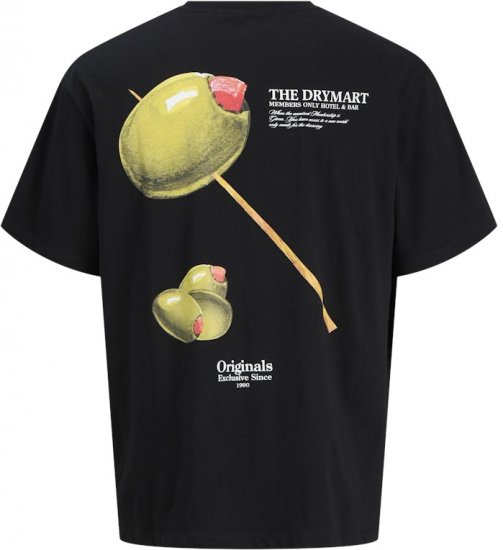 Jack & Jones Marina Crew Neck T-Shirt Black - Majice Kratkih Rukava - Muške Majice Kratkih Rukava Veliki Brojevi 