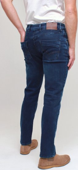Kam Jeans Jacob Knitted Denim Reg Fit Jeans Mid Wash Blue - Traperice & hlače - Muške Traperice i Hlače Veliki Brojevi