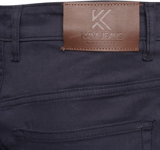 Kam Jeans 265 5 Pocket Weave Stretch Pants Navy - Traperice & hlače - Muške Traperice i Hlače Veliki Brojevi