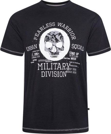 Kam Jeans 5769 Fearless Warrior T-Shirt Black - Majice Kratkih Rukava - Muške Majice Kratkih Rukava Veliki Brojevi 