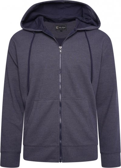 Kam Jeans 7078 Textured Interlock Hoody Indigo - Puloveri & dukserice - Muške Puloveri & dukserice veliki brojevi