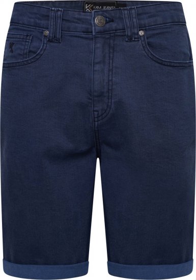 Kam Jeans Onana Embossed Wash Denim Shorts Smokey Blue - Kratke hlače - Muške Kratke Hlače Veliki Brojevi 