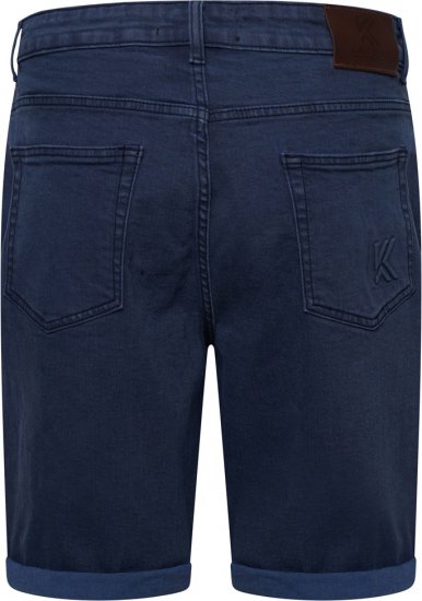 Kam Jeans Onana Embossed Wash Denim Shorts Smokey Blue - Kratke hlače - Muške Kratke Hlače Veliki Brojevi 
