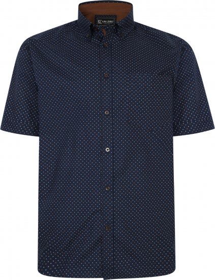 Kam Jeans P019 Premium Floral Short Sleeve Shirt Navy - Košulje - Muške Košulje Veliki Brojevi