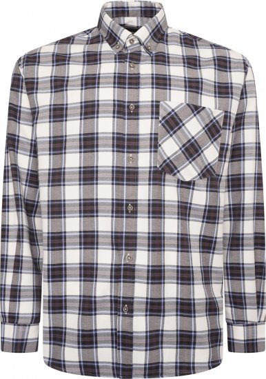 Kam Jeans P039 Premium Cotton Check Long Sleeve Shirt Navy - Košulje - Muške Košulje Veliki Brojevi