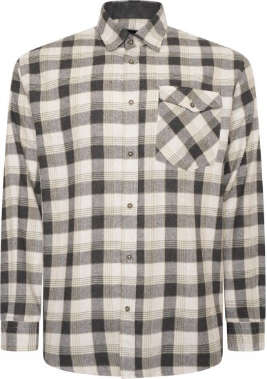 Kam Jeans P040 Premium Flannel Retro Check Shirt Charcoal - Košulje - Muške Košulje Veliki Brojevi