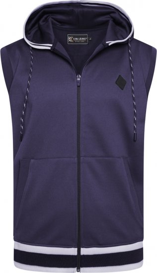 Kam Jeans TS005 Retro Tracky Set (Shorts/Sleeveless Hoodie) Navy - Trenirke kompleti - Muške trenirke kompleti veliki brojevi