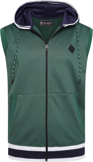 Kam Jeans TS005 Retro Tracky Set (Shorts/Sleeveless Hoodie) Racing Green - Trenirke kompleti - Muške trenirke kompleti veliki brojevi