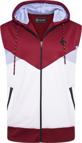 Kam Jeans TS006 Retro Pannelled Tracky Set (Shorts/Sleeveless Hoodie) Red - Trenirke kompleti - Muške trenirke kompleti veliki brojevi