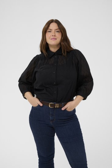 Kaffe Curve Gabby Košulja sa skraćenim rukavima Crna - Košulje - 