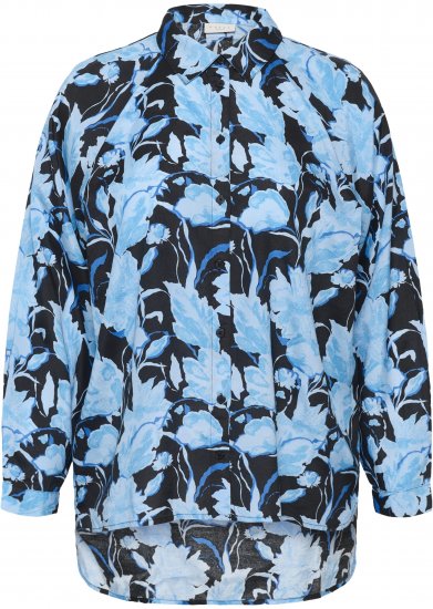 Kaffe Curve Sasja Košulja dugih rukava Blue Snake Flower - Bluze i tunike - 