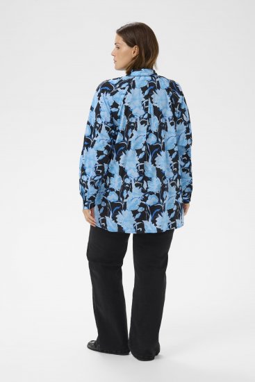 Kaffe Curve Sasja Košulja dugih rukava Blue Snake Flower - Bluze i tunike - 
