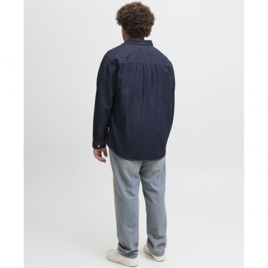 Jack & Jones Norrebro Denim Long Sleeve Shirt Dark Blue Denim - Košulje - Muške Košulje Veliki Brojevi