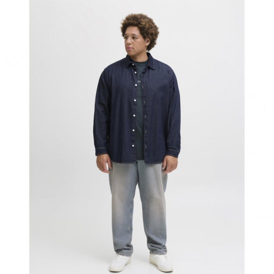 Jack & Jones Norrebro Denim Long Sleeve Shirt Dark Blue Denim - Košulje - Muške Košulje Veliki Brojevi